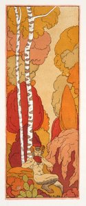 牧歌的な歌、「Les Chansons de Bilitis」のイラスト、Pierre Louys 作、パブ。 1922年（ステンシルプリント） 作： Georges Barbier