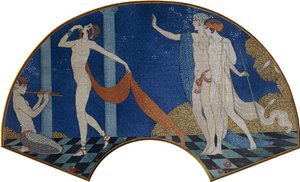 テラスで踊る人物 作： Georges Barbier