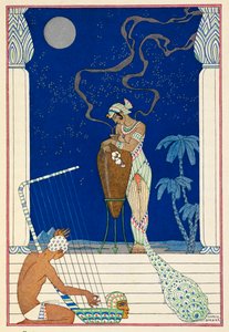 エジプト。 エジプトの人物、音楽家。 作： Georges Barbier