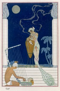 エジプト、「The Art of Perfume」のパブ。 1912年（ポチョワールプリント） 作： Georges Barbier