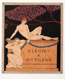 Mytilene の Elegies、「Les Chansons de Bilitis」のイラスト、Pierre Louys 作、パブ。 1922年（ステンシルプリント）