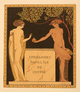 キプロス島のエピグラム、「Les Chansons de Bilitis」のイラスト、Pierre Louys 作、パブ。 1922年（ステンシルプリント）