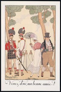 Falbalas and Fanfreluches, Almanac for 1923, Come for, My good friend, ジョージ・バルビエ作、版画 作： Georges Barbier