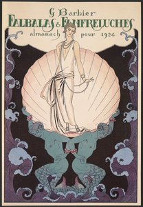 Falbalas et Fanfreluches、Almanac for 1924、表紙、George Barbier 作、版画 作： Georges Barbier
