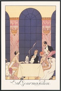 Falbalas and Fanfreluches, Almanac for 1925: "La gourmandise", by George Barbier, print 作： Georges Barbier
