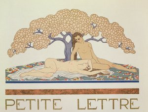 女性のヌード、1923年に出版されたポール・ヴァレリー（1871-1945）による「Les Mythes」のイラスト（ポチョワールプリント）