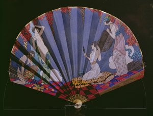 パリのクチュリエ、マダム・パカンのために作られた扇子「Femmes a la Toilette」