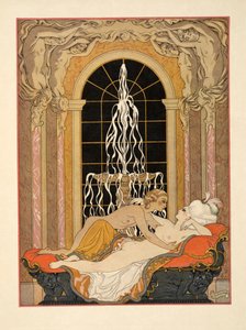 Pierre Choderlos de Laclos (1741-1803) pub による「Les Liaisons Dangereuses」のイラスト。 1934年（ステンシルプリント） 作： Georges Barbier