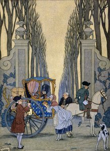 ピエール・チョデルロス・ド・ラクロス作「Les Liaisons Dangereuses」のイラスト、1920年頃（ステンシルプリント） 作： Georges Barbier