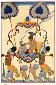 インド、「The Art of Perfume」のパブ。 1912年（ポチョワールプリント） 作： Georges Barbier