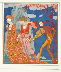愛、欲望、そして死、Personages de Comedie、pub. 1922年（ステンシルプリント）