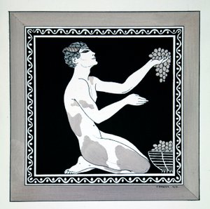 シリーズ「ヴァスラフ・ニジンスキーのダンスのデザイン」（1889-1950）からの牧神の午後。 ジョルジュ・バルビエ (1882-1932)、ステンシルプリント 作： Georges Barbier