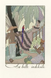 La Belle Indolent、パブ。 1923年（ステンシルプリント） 作： Georges Barbier