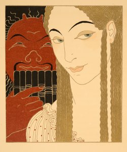 手紙、ピエール・ルイによる「レ・シャンソン・ド・ビリティス」のイラスト、パブ。 1922年（ステンシルプリント） 作： Georges Barbier
