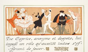 ル カプリス、Personages de Comedie、パブから。 1922年（ステンシルプリント） 作： Georges Barbier