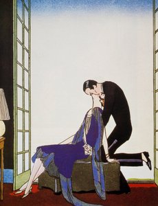 火、ジョージ・バルビエ（1882-1932）によるリトグラフ、Falbalas et Fanfreluches、Almanach des Modes Presentes、Passees et Futuresから