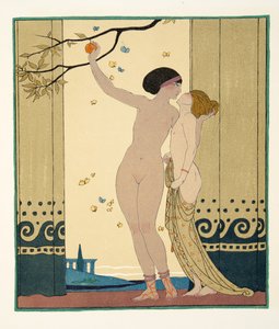 アドバイス、「Les Chansons de Bilitis」のイラスト、Pierre Louys 作、パブ。 1922年（ステンシルプリント）