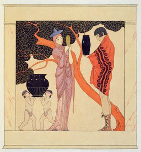 ラブトークン（紙に水彩） 作： Georges Barbier
