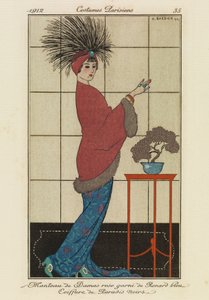 コスチューム・パリジェンヌ」のプレート 作： Georges Barbier