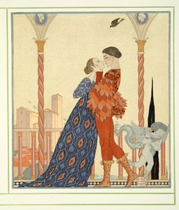 パブの『Personages de Comedie』のロミオとジュリエット。 1922年（ステンシルプリント）