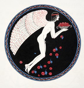 Roses in the Night、Pierre Louys 作、Les Chansons de Bilitis のイラスト、パブ。 1922年（ステンシルプリント） 作： Georges Barbier