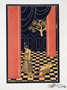 「タマール」のタイトルロールのタマラ・カルサヴィナ（1885-1978） 作： Georges Barbier