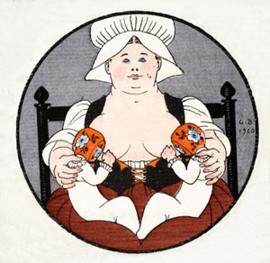 双子の乳母 (ポチョワールプリント) 作： Georges Barbier