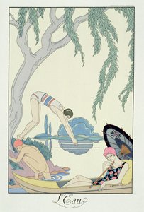 水、「ファルバラスとファンフルーシェ、現在、過去、未来のモードの年鑑」より 作： Georges Barbier