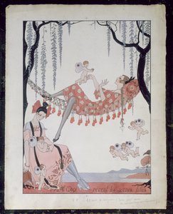 若い女性の夢は？ 1918年（紙にペン、インク、水彩）