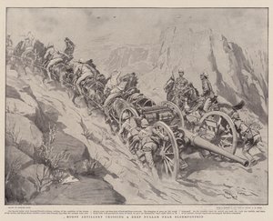 ブルームフォンテーン近くのディープナッラーを横切る大砲 作： Georges Bertin Scott