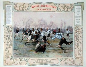 ラグビー、洋服店「La Belle Jardiniere」のカレンダーの2月のイラスト