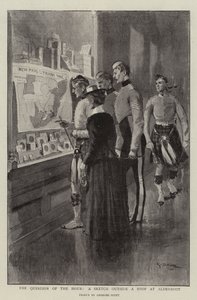 時間の質問、アルダーショットのショップの外のスケッチ 作： Georges Bertin Scott