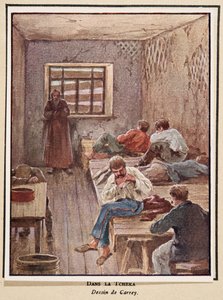 チェカにて；Histoire des Soviets, pub.1922年（カラーリトグラフ） 作： Georges Carrey