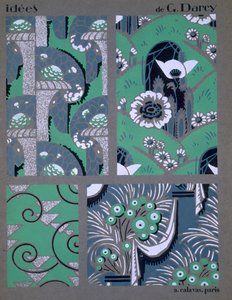 「Idees」の壁紙デザイン、c1925。 作： Georges Darcy