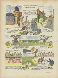 ノルマンディーの観光客の印象。ル・リールのイラスト 作： Georges Delaw
