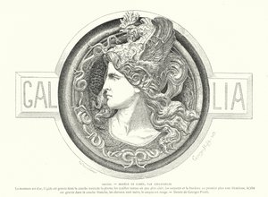 フランス人彫刻家エミール・ソルディによるカメオのデザイン「Gallia 作： Georges Ernest Profit