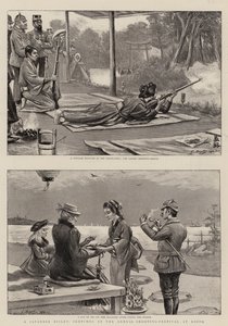 日本のビスリー、木戸で毎年恒例のシューティングフェスティバルでスケッチ 作： Georges Ferdinand Bigot