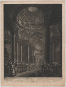 セント・スティーブンス・ウォルブルックの内部の眺め、陛下の図面から作成. 1767年。 作： Georges François Blondel