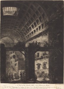 ローマの新しい刑務所の内部の眺め 作： Georges François Blondel
