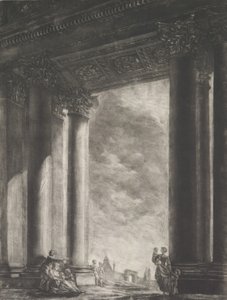 ローマのサンタ マリア マッジョーレ大聖堂の前庭の眺め、1765～67 年。 作： Georges François Blondel