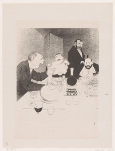 Mannen aan tafel tijdens een diner 彼は飾られ、彼の友人は彼に宴会を提供します（原題） 自然の素晴らしい光景。 Mr.Anyの生涯（オリジナルシリーズタイトル） 作： Georges Hermann Rene Paul