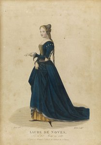 Laure de Sade - Laura de Noves (1310-1348) - Gatine、Georges Jacques (1773-1831) - 18 世紀後半。 ●エッチング、水彩 個人蔵 作： Georges Jacques Gatine