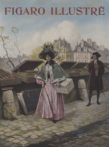 ためらい。ルフィガロイラストの表紙、1897年10月 作： Georges Jules Auguste Cain