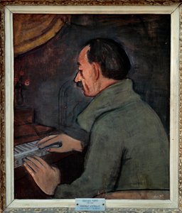 フランスの画家、モーリス・ユトリロ (1883-1955) の肖像画。 ジョルジュ・カルス (1882-1955) の絵画、20 世紀。 キャンバスに油彩。 薄暗い: 0.56 X 0.47m。 リヨン。 美術館。 気をつけろ！ この作品の使用は、第三者の承認要求または追加の対象となる場合があります 作： Georges Kars