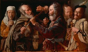 ミュージシャンの乱闘、c。 1625-1630 作： Georges La Tour de