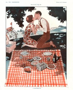 「牧歌的」、「La Vie Parisienne」のイラスト 作： Georges Leonnec