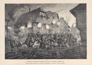 1870 年 8 月 6 日、1874 年から 1900 年、モルスブロンの村、第 9 キュラシエの突撃。 作： Georges Léon Alfred Perrichon