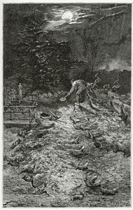 モンマルトル墓地-19世紀のナポレオンルプティのイラスト（bw彫刻） 作： Georges Marie Rochegrosse