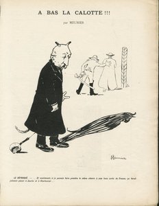 ジョルジュ・ムニエ（1869-1934）のイラスト（Le Panache, royalist magazine illustree, 20/01/04） - 王室, 宗教 信仰 - Combes Emile, 悪魔 - 動物化 作： Georges Meunier