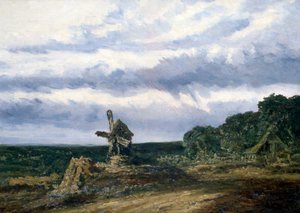 ミルのある風景、c1783-1843 作： Georges Michel